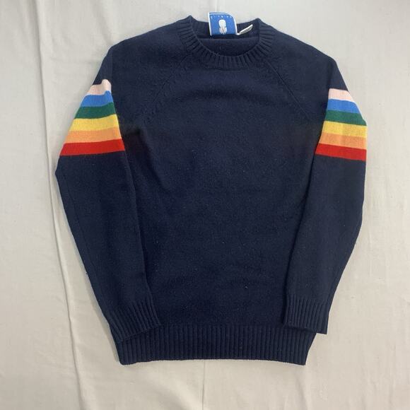 CJ Laing Womens Cotton Long Sleeve Striped Knit Sweater Navy Size XS - Picture 1 of 7